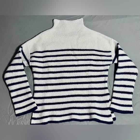 Rails Cream and Black Striped Turtleneck Sweater - Picture 3 of 5